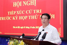 State President Luong Cuong speaks at the meeting with voters in HCM City on October 1, 2025 (Photo: VNA)