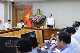 Deputy Prime Minister Ho Quoc Dung chairs the meeting in Hanoi on June 23. (Photo: VNA)