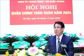 State President Luong Cuong addresses the conference (Photo: VNA)