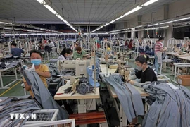 Producing apparel for export (Photo: VNA)