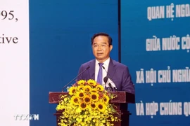 Chairman of the HCM City People’s Committee Nguyen Van Duoc speaks at the event. (Photo: VNA)