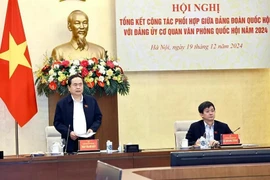 National Assembly Chairman Tran Thanh Man speaks at the conference (Photo: VNA)