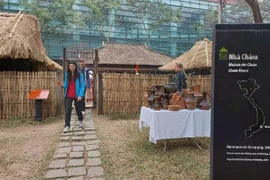 Cham houses at the Vietnam Museum of Ethnology in Hanoi. (Photo: VietnamPlus)