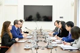 Deputy Minister of Foreign Affairs Le Thi Thu Hang (third, right) hold talks in Hanoi on January 23 with Christopher Cutajar, Permanent Secretary for Foreign Affairs and Tourism of Malta (Photo: VNA)