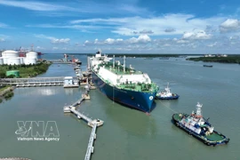 An LNG tanker docks at the Thi Vai LNG terminal in Ho Chi Minh City (Photo: VNA)