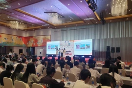 At the Japanese-language speech and presentation contest held as part of the 4th Kanagawa Festival in Da Nang on November 13. (Photo: baodautu.vn)