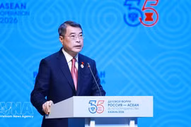 Prime Minister Le Minh Hung addresses the opening session of the ASEAN-Russia Business Forum in Kazan, Russia on June 17. (Photo: VNA)