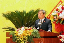 Secretary of the provincial Party Committee Vu Dai Thang speaks at the event (Photo: VNA)
