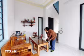 The new house of Vu Thi Nu in Hiep Hoa commune, Quang Yen township in the northern province of Quang Ninh (Photo: VNA)