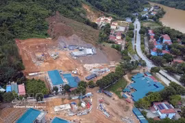 An overview of the integrated primary and lower secondary boarding school project in Phong Tho commune, Lai Chau province. (Photo: VNA)