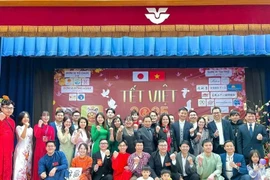 Vietnamese people in Higashi-Hiroshima city in Japan’s Hiroshima prefecture attend the Tet celebration on February 2. (Photo: VNA)