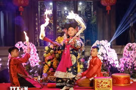 A practitioner in a hau dong trance ritual performance. (Photo: VNA)