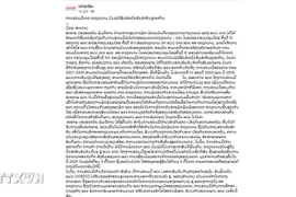 The article highlighting the countries’ significant cooperation outcomes across multiple fields, published on Pasaxon's electronic edition (Photo released by VNA).