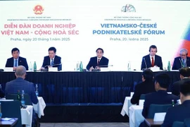 Prime Minister Pham Minh Chinh (C) attends the Vietnam-Czech Republic Business Forum (Photo: VNA)