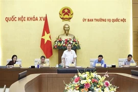 NA Chairman Tran Thanh Man speaks at the meeting. (Photo: VNA)