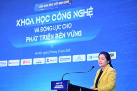 Deputy Minister of Home Affairs Nguyen Thi Ha speaks at the forum. (Photo: dantri.com.vn)