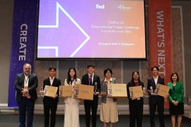 Three winning teams at the 2025 FedEx/JA International Trade Challenge Asia Pacific finals. (Photo courtesy of the organisers)