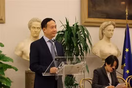 Vietnamese Ambassador to Italy Duong Hai Hung speaks at the event. (Photo: VNA)