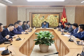Deputy Prime Minister Nguyen Chi Dung receives the TCL Group delegation led by CEO Wang Cheng in Hanoi on October 14. (Photo: VNA)