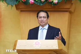 PM Pham Minh Chinh speaks at the Government’s second legislation meeting in Hanoi on April 18. (Photo: VNA)