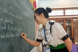A session at Pom Lot Lower Secondary School in Dien Bien province. (Photo: VietnamPlus)