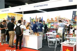 The booth of the Vietnam Trade Office in Malaysia at the Malaysia International Halal Showcase 2024 (Photo: VNA)