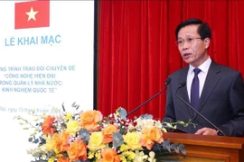 Associate Professor Dr. Hoang Phuc Lam, Deputy Director of the Ho Chi Minh National Academy of Politics, speaks at the ceremony on September 15. (Photo: VNA)