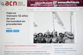 A screenshot of the article by the Cuban News Agency. (Photo: VNA)