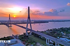 Can Tho bridge is built with ODA from the Japanese Government and counterpart capital from the Vietnamese Government. (Photo: VNA)