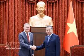 Party General Secretary and State President To Lam receives Danish Ambassador to Vietnam Nicolai Prytz in Hanoi on June 15, 2026. (Photo: VNA)