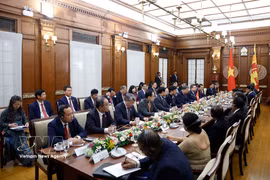 An overview of the talks between General Secretary of the Communist Party of Vietnam Central Committee and State President To Lam, and Sri Lankan President Anura Kumara Dissanayake. (Photo: VNA)