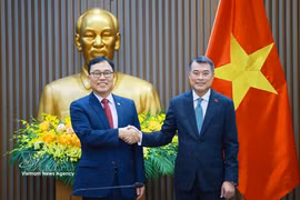 Prime Minister Le Minh Hung (right) and RoK Ambassador to Vietnam Choi Young-sam at their meeting on June 29 (Photo: VNA)