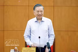 Party General Secretary and State President To Lam speaks at the meeting (Photo: VNA)