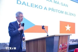 President of the Senate of the Czech Parliament Milos Vystrcil speaks at the event. (Photo: VNA)