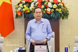 NA Chairman Tran Thanh Man delivers closing remarks at the NA Standing Committee's 56th session (Photo: VNA)