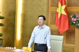 Deputy Prime Minister Mai Van Chinh, head of the steering committee for the national exhibition marking the 80th anniversary of Vietnam’s National Day, speaks at the hybrid meeting with relevant ministries, agencies, and provincial authorities on July 25. (Photo: VNA)