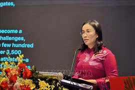 Vice Chairwoman of the municipal People’s Committee Nguyen Thi Anh Thi speaks at a press conference on September 23. (Photo: VNA)