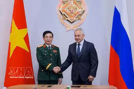 Deputy Prime Minister and Minister of National Defence General Phan Van Giang (L) meets with General Sergei Shoigu, Secretary of the Security Council of the Russian Federation (Photo: VNA)