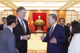 Party General Secretary To Lam receives French Ambassador to Vietnam Olivier Brochet in Hanoi on April 17. (Photo: VNA)