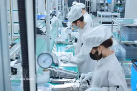 Production at Bumjim Electronics Vina Co., Ltd invested by the Republic of Korea in Quang Ninh province (Photo: VNA)