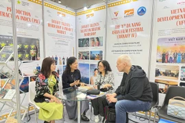 Representatives of the Vietnam Film Development and Promotion Association (VFDA) introduces Vietnamese film projects to investors and cinema professionals. (Photo: VFDA/VietnamPlus)