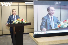 Deputy Minister of Home Affairs Vu Chien Thang speaks at the national conference. (Photo: VOV)