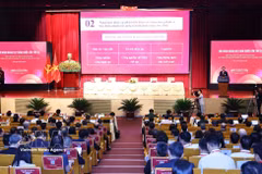 The 22nd national conference on foreign affairs takes place in Hanoi on August 2 within the framework of the 33rd Diplomatic Conference. (Photo: VNA)