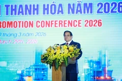 Prime Minister Pham Minh Chinh addresses the Thanh Hoa investment promotion conference held on March 29. (Photo: VNA) 