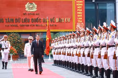 Prime Minister Le Minh Hung attends a ceremony marking the 80th anniversary of the Police Force for Administrative Management of Social Order on April 12 (Photo: VNA)