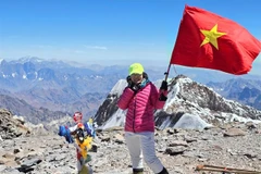 Nguyen Thi Thanh Binh at the top of Aconcagua. — Photos courtesy of Binh