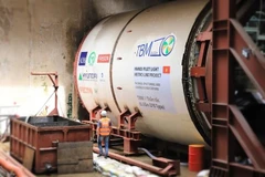 The Nhon-Hanoi Railway Station urban railway line project has drilled 647m of tunnel. (Photo: VNA) 