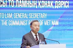 Party General Secretary To Lam delivers a policy speech at the Academy of Public Administration under the President of Kazakhstan on May 6. (Photo: VNA)