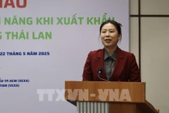 Deputy Director Ho Thi Quyen of the Investment & Trade Promotion Centre of Ho Chi Minh City (ITPC) speaks at the event. (Photo: VNA)