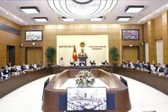 NA Standing Committee members vote at their 41st session in Hanoi on January 6. (Photo: VNA)